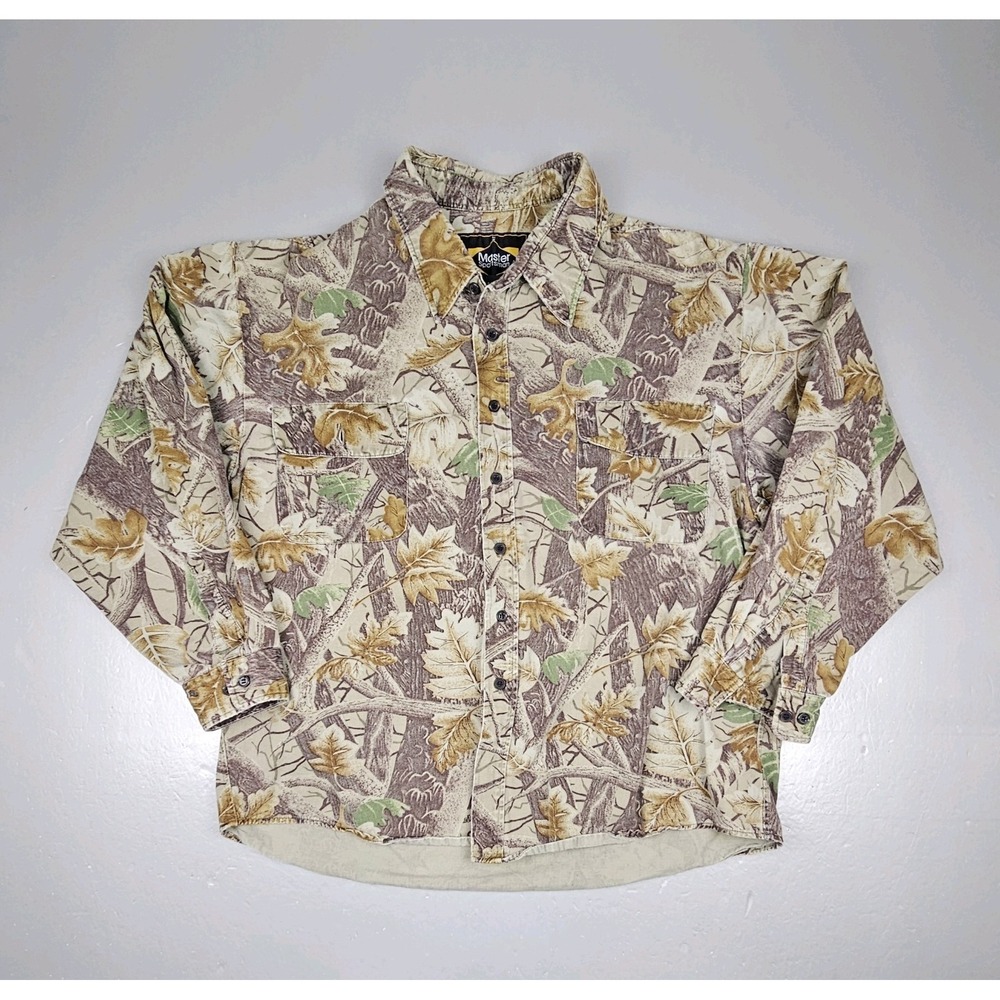 VTG Master Sportsman Camo Outfit Men Top L. Pants (34x29)‎ Double Knee Outdoor